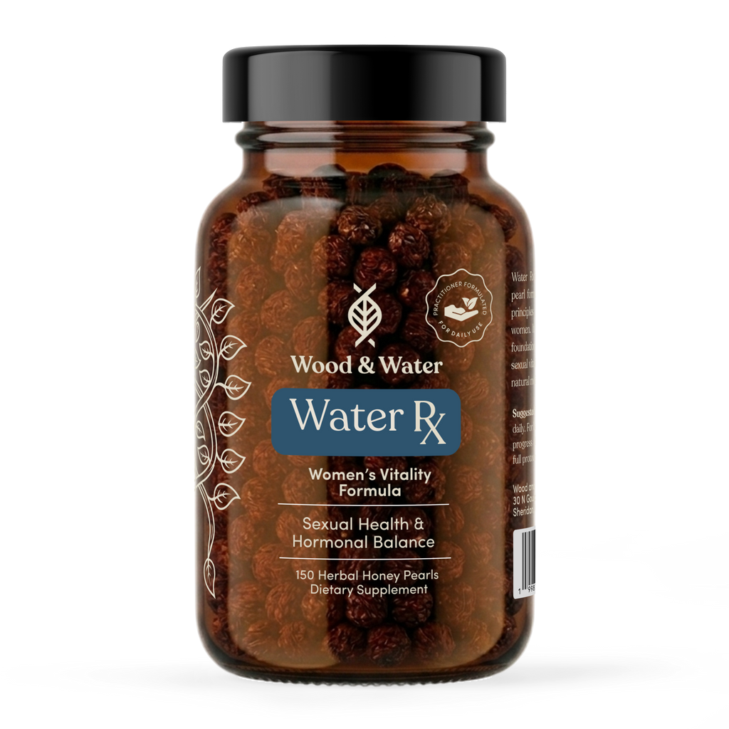 Water Rx supplement bottle labeled 'Wood & Water Water Rx'