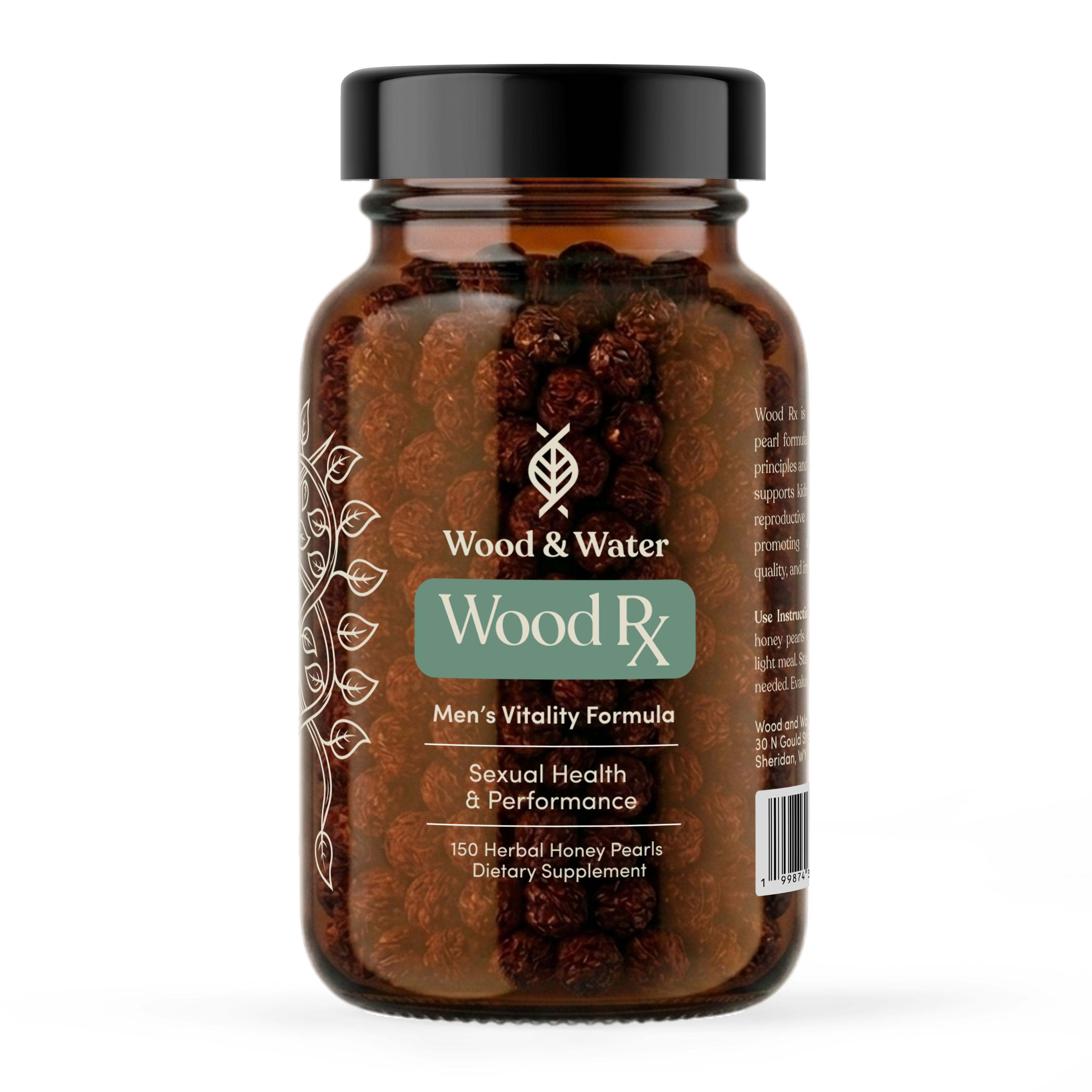 Wood Rx supplement bottle labeled 'Wood & Water Wood Rx'
